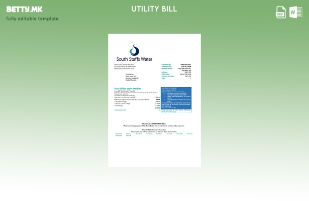 Модерен стил Обединетото Кралство South Staffs Шаблон верзија на сметки за комун